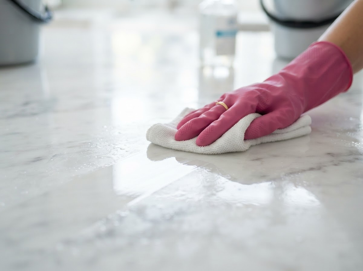 Professional cleaner at work